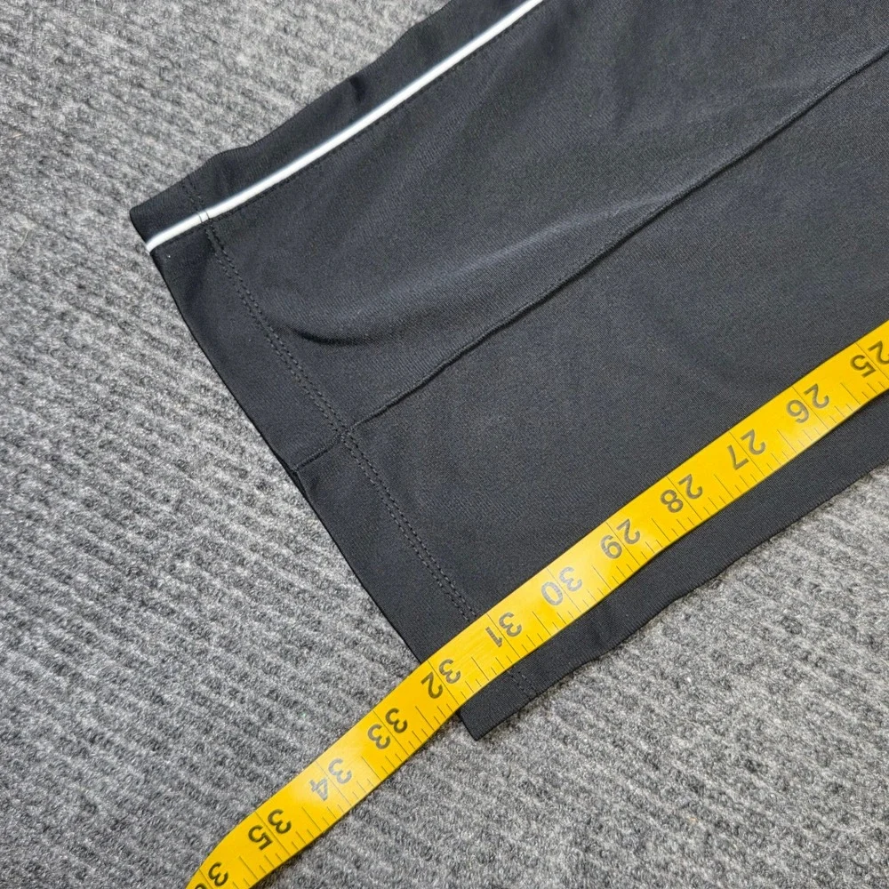Nike Track Pants Women's Size M Black White Pintuck Piping Logo Activewear